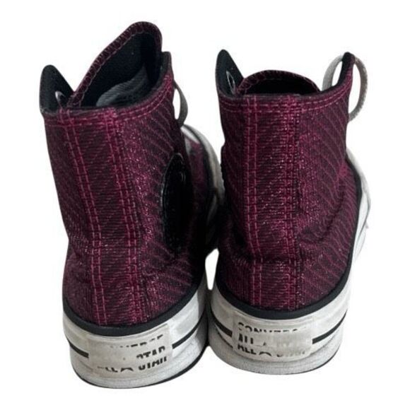 Converse Youth Kids Platform Lift Sneaker High Top Prime Pink Sparkle Size 12 - Picture 6 of 11